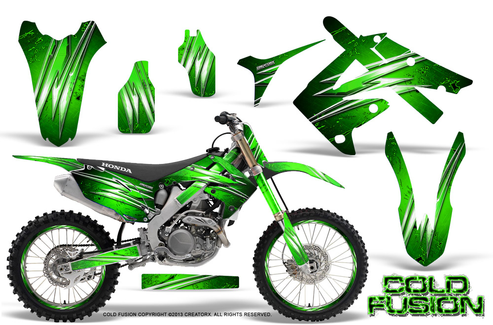 Honda CRF250 10-12 CRF450 09-12 Graphics Kit Cold Fusion Green NP Rims